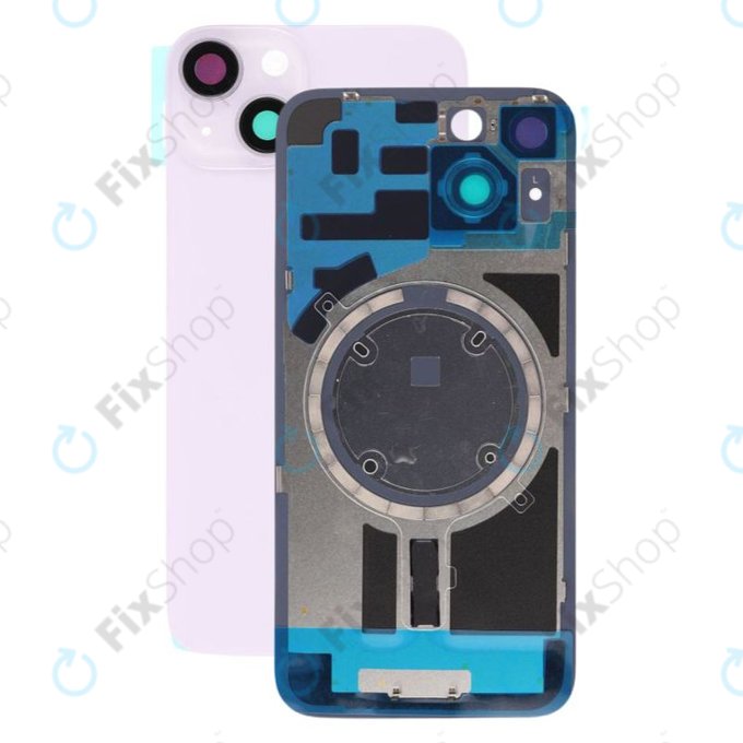 Πίσω Γυάλινη Πρόσοψη + Φακός Κάμερας + Μεταλλική Πλάκα + Μαγνήτες Magsafe για iPhone 14 | Μωβ | Purple