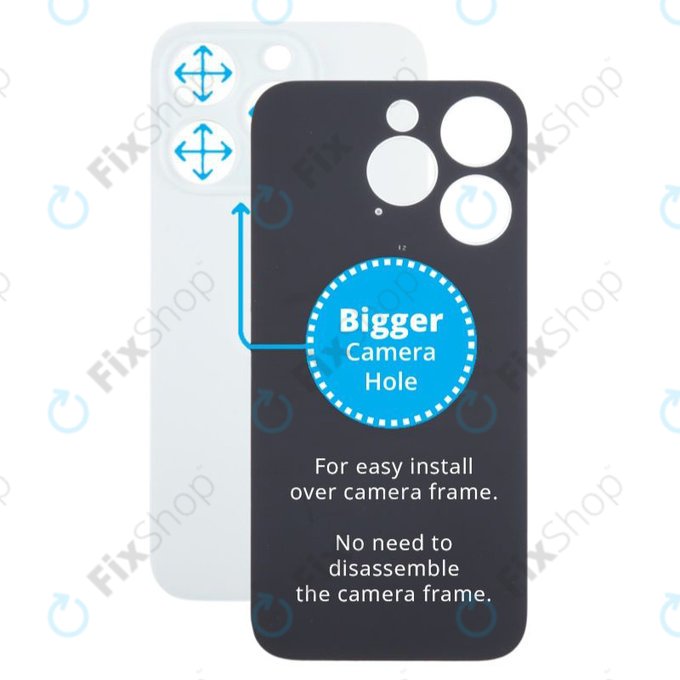Πίσω Κάλυμμα Γυαλί με Μεγαλύτερη Τρύπα Κάμερας για iPhone 15 Pro | White Titanium