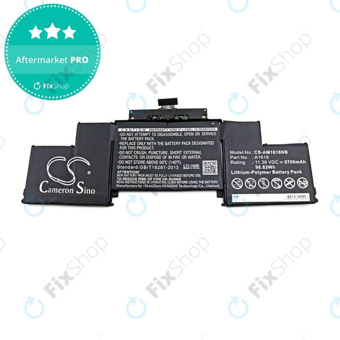 Μπαταρία για MacBook Pro 15", Μέσα 2015, A1398, A1618, 8700mAh, HQ