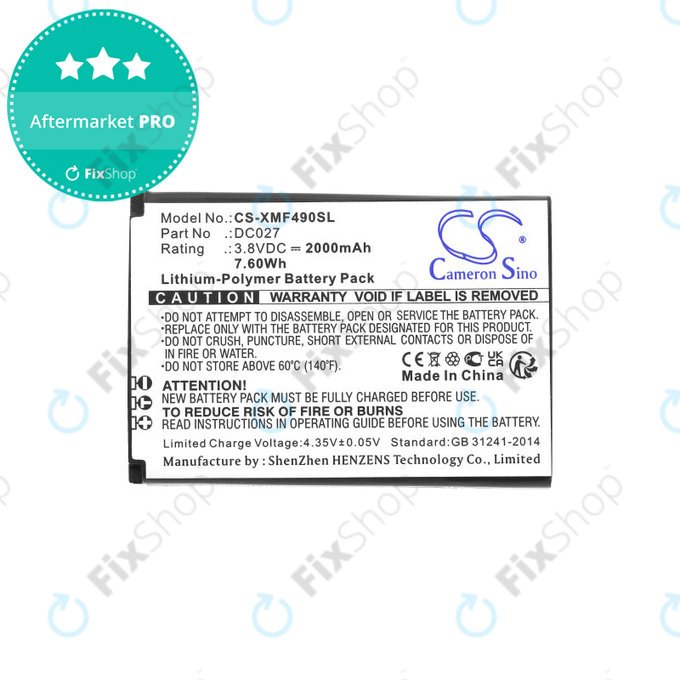 Μπαταρία για Xiaomi F490 4g, 2000mAh, Li-Pol, 3.8V, DC027, HQ