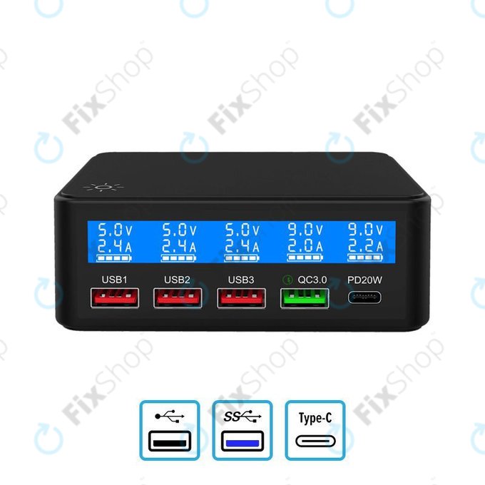 Σταθμός Φόρτισης USB με USB 3.0 & USB-C για FixPremium