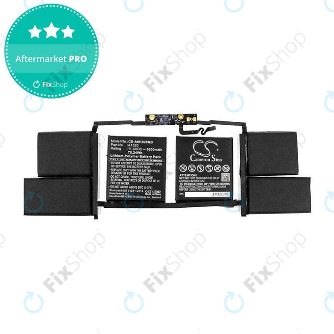 Μπαταρία για MacBook Pro 15", Τέλη 2016 – Μέσα 2017, A1707, A1820, 6600mAh, HQ