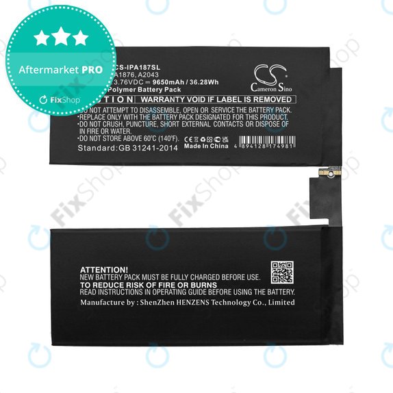 Μπαταρία για iPad Pro 12.9, 3rd Gen 2018, 4th Gen 2020, A1876, A2043, 9650mAh, HQ