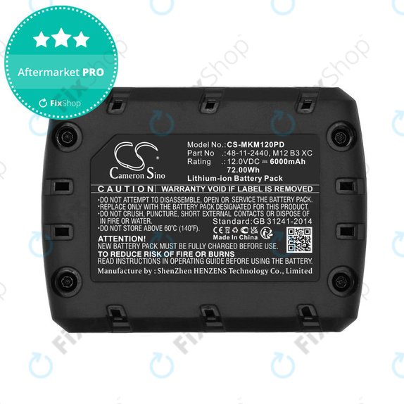 Μπαταρία για Milwaukee M12 Redlithium XC 4.0, 6000mAh, Li-Ion, 12V, M12 B3 XC, M12 B4 XC, HQ