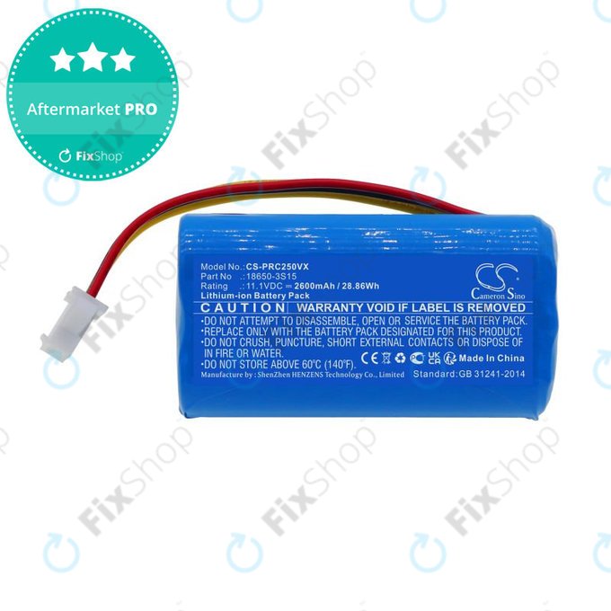 Μπαταρία για CleanMate S460, Pure Clean PUCRC25, 2600mAh, Li-Ion, 11.1V, 18650-3S15, HQ