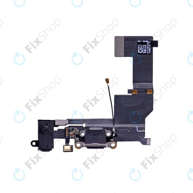 Επαφές Φόρτισης + Μικρόφωνο + Jack Connector PCB Board για iPhone 5S | Μαύρο | Black