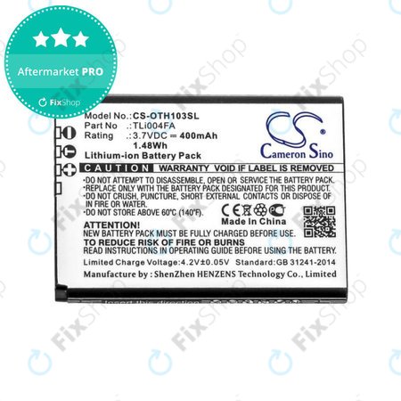 Μπαταρία για Alcatel OneTouch 1013, 1035D, 1046D, 400mAh, Li-Ion, 3.7V, TLi004FA, HQ