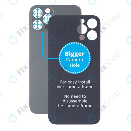 Πίσω Γυαλί με Μεγάλη Τρύπα Κάμερας για iPhone 13 Pro Max | Γραφίτης | Graphite
