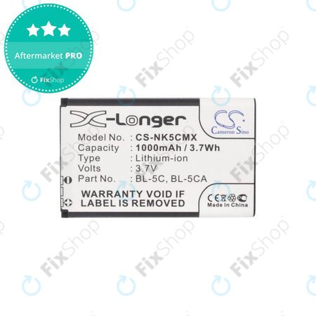 Battery για Nokia 1000 | 2000 | 3000 | 6000 | 7000 | C | N | X-series | Asha 230 | MD-12 | BL-5C | BL-5CA | 1000mAh | HQ