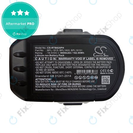 Μπαταρία για Ryobi BID1821, CCC, CTR-180l, P200, P600, P730, 9000mAh, Li-Ion, 18V, BPL-1815, HQ