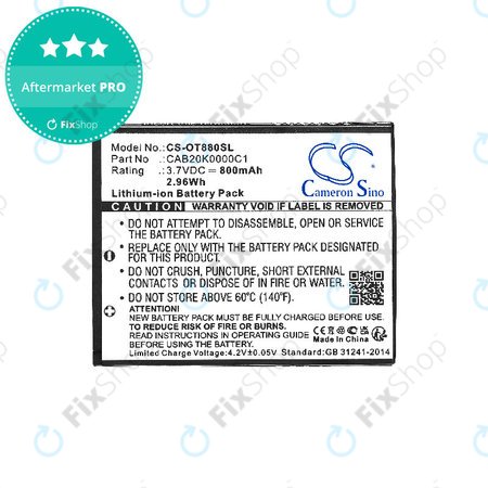 Μπαταρία για Alcatel Onetouch, 800mAh, Li-ion, 3.7V, BTR510AB, HQ