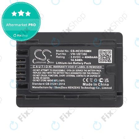 Μπαταρία για Panasonic HC-550EB, 4040mAh, Li-Ion, 3.6V, VW-VBT380, HQ