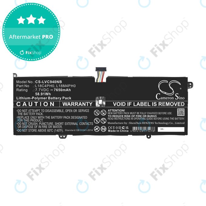 Μπαταρία για Lenovo Yoga C940, 7650mAh, Li-Pol, 7.7V, L18C4PH0, HQ