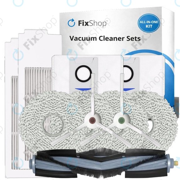 Σετ ανταλλακτικών για Ecovacs T20, T20 Max, T20 Pro (1x Κύρια βούρτσα, 2x Φίλτρο, 2x Πλαϊνή Βούρτσα – λευκή, 4x Πανί Σφουγγαρίστρας, 2x Σακούλα σκόνης)
