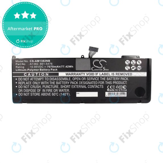 Μπαταρία για MacBook Pro 15", Αρχές 2011 – Μέσα 2012, A1286, A1382, 7070mAh, HQ