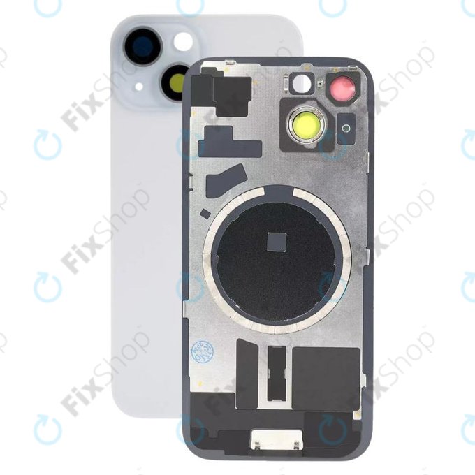 Πίσω Κάλυμμα Γυαλί + Φακός Κάμερας + Μεταλλική Πλάκα + Μαγνήτες Magsafe για iPhone 15 | Μπλε | Blue