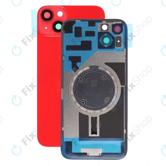 Πίσω Γυάλινη Πρόσοψη + Φακός Κάμερας + Μεταλλική Πλάκα + Μαγνήτες Magsafe για iPhone 14 Plus | Red