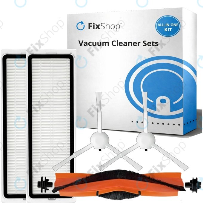 Σετ ανταλλακτικών για Xiaomi Mi Robot Vacuum S20+, S10+, X20+, X10+ (1x Κύρια βούρτσα, 2x Φίλτρο, 2x Πλαϊνή Βούρτσα – λευκή)