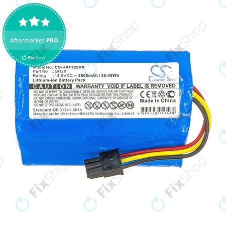 Μπαταρία για Fomt R620c, Haier T322, J300s, Liectroux DH860, TCL S15, Tomefon, 2600mAh, Li-Ion, 14.8V, GH28, HQ