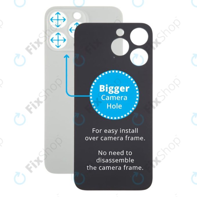 Πίσω Κάλυμμα Γυαλί με Μεγαλύτερη Τρύπα Κάμερας για iPhone 15 Pro Max | Natural Titanium