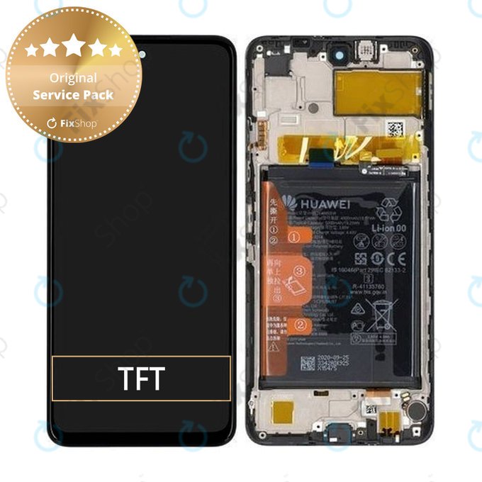 LCD Display Assembly με Battery για Huawei P Smart (2021) | Honor 10X Lite | 02354ADC | Midnight Black | Service Pack
