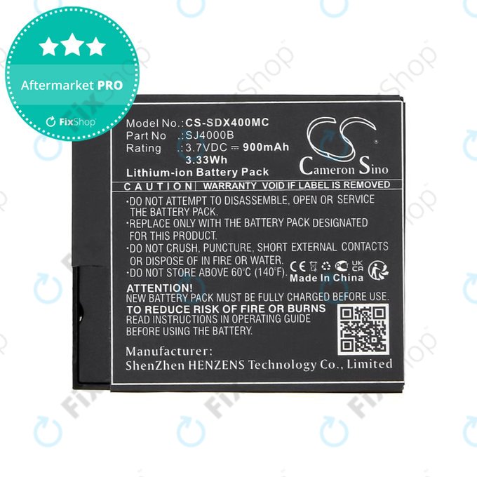 Μπαταρία για SJCAM SJ4000, SJ5000, 900mAh, Li-Ion, 3.7V, SJ4000B, HQ