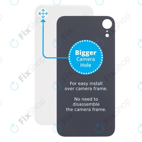 Πίσω Γυαλί με Μεγάλη Τρύπα Κάμερας για iPhone XR | Λευκό | White