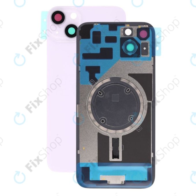 Πίσω Γυάλινη Πρόσοψη + Φακός Κάμερας + Μεταλλική Πλάκα + Μαγνήτες Magsafe για iPhone 14 Plus | Μωβ | Purple