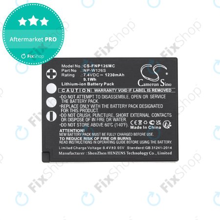 Μπαταρία για Fujifilm Finepix Hs30, X-T30, 1230mAh, Li-Ion, 7.4V, NP-W126S, HQ