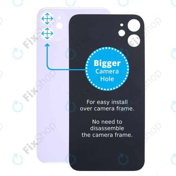 Πίσω Γυαλί με Μεγάλη Τρύπα Κάμερας για iPhone 11 | Μωβ | Purple