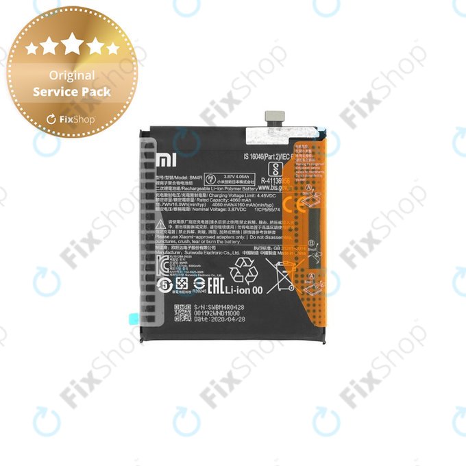 Μπαταρία για Xiaomi Mi 10 Lite M2002J9G, 460200001C5Z, BM4R, 4160mAh, Service Pack