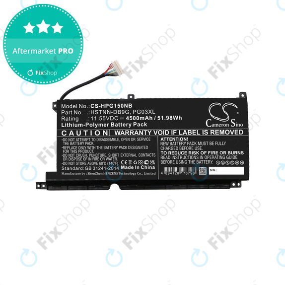 Μπαταρία για HP Pavilion Gaming 15,16, Spectre X360 15, 4500mAh, Li-Pol, 11.55V, 3ICP6/60/72, HQ