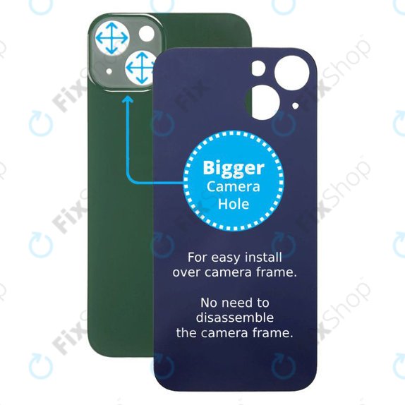Πίσω Γυαλί με Μεγάλη Τρύπα Κάμερας για iPhone 13 | Πράσινο | Green