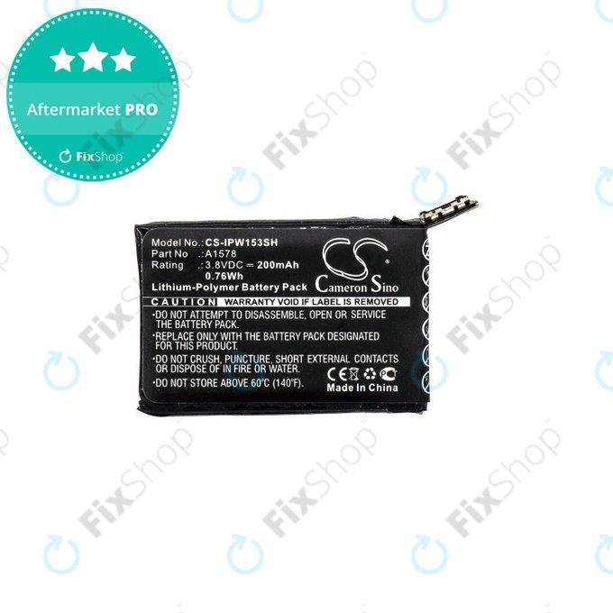 Μπαταρία για Apple Watch 1 38 mm, 200mAh, Li-Pol, 3.8 V, A1578, HQ