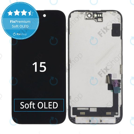 Οθόνη Soft OLED για iPhone 15, Αφής με πλαίσιο, FixPremium