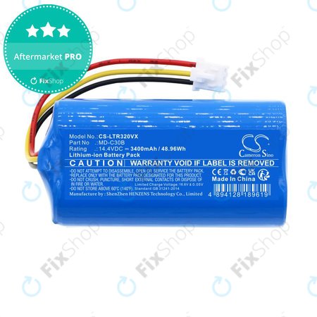 Μπαταρία για Blaupunkt BlueBot XSMART, 3400mAh, Li-Ion, 14.4V, BPK-VCBB1XB, Xboost, D071-INR-CH-4S1P, HQ