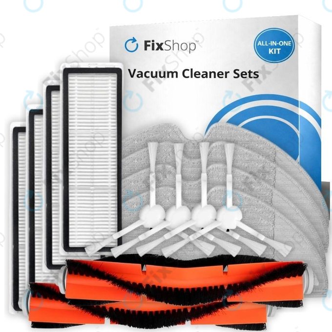 Σετ ανταλλακτικών για Xiaomi Mi Robot Vacuum Mop (Mijia 1C), 2 (Mijia 2C) 2 Pro+ (Mijia 1T) (2x Κύρια βούρτσα, 4x Φίλτρο, 4x Πλαϊνή Βούρτσα, 4x Πανί Σφουγγαρίστρας)