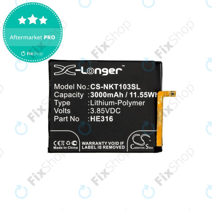 Μπαταρία για Nokia 6, HE316, 3000mAh, HQ