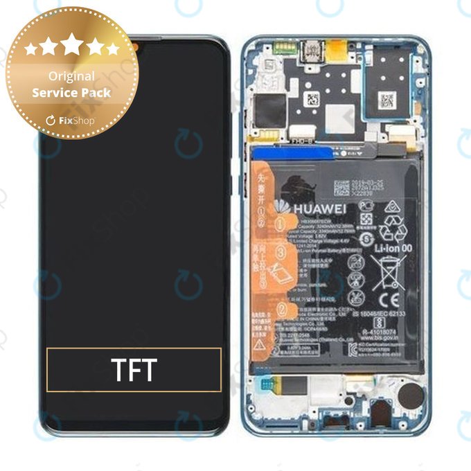 LCD Display Assembly με Battery για Huawei P30 Lite | 02352RQA | Peacock Blue | Service Pack