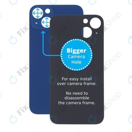 Πίσω Γυαλί με Μεγάλη Τρύπα Κάμερας για iPhone 13 | Μπλε | Blue