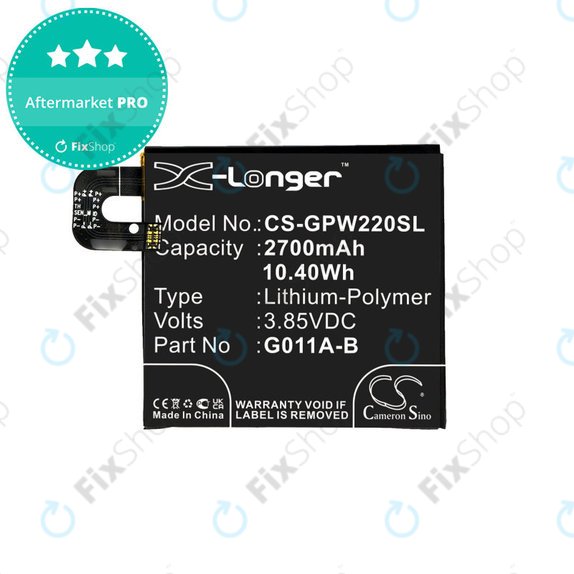 Μπαταρία για Google Pixel 2 G011A, 2700mAh, Li-Pol, 3.85 V, G011A-B, HQ