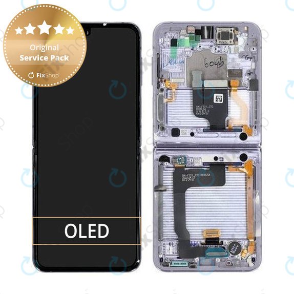 Συγκρότημα οθόνης για Samsung Z Flip 4, F721B, Bora Purple, Service Pack