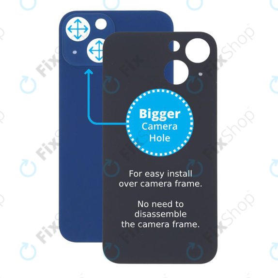Πίσω Γυαλί με Μεγάλη Τρύπα Κάμερας για iPhone 13 Mini | Μπλε | Blue