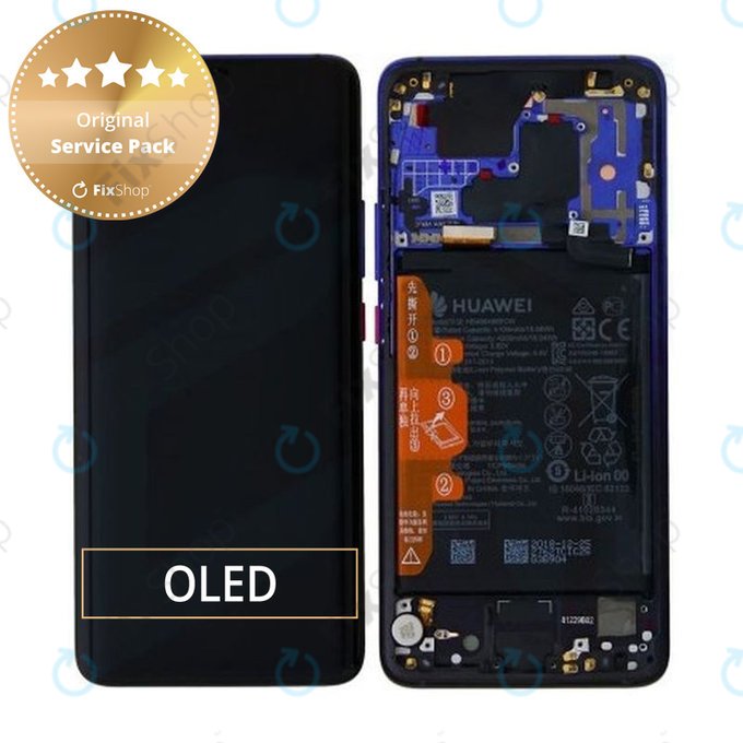 LCD Display Assembly με Battery για Huawei Mate 20 Pro | 02352GGC | Twilight | Service Pack