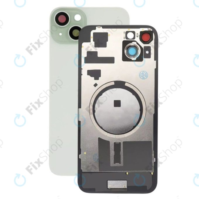 Πίσω Κάλυμμα Γυαλί + Φακός Κάμερας + Μεταλλική Πλάκα + Μαγνήτες Magsafe για iPhone 15 Plus | Πράσινο | Green