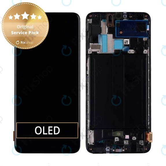 Συγκρότημα οθόνης για Samsung A70, A705F, GH82-19747A, GH82-19787A, Black, Service Pack
