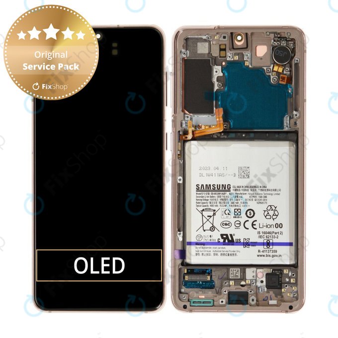 LCD Display Assembly με Battery για Samsung S21 | G991B | GH82-27254B | Violet | Service Pack