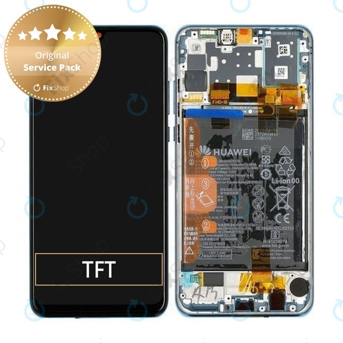 OLED/LCD Display Assembly με Battery για Huawei P30 Lite 2020 | 02353FQE | 02353DQS | Peacock Blue | Service Pack