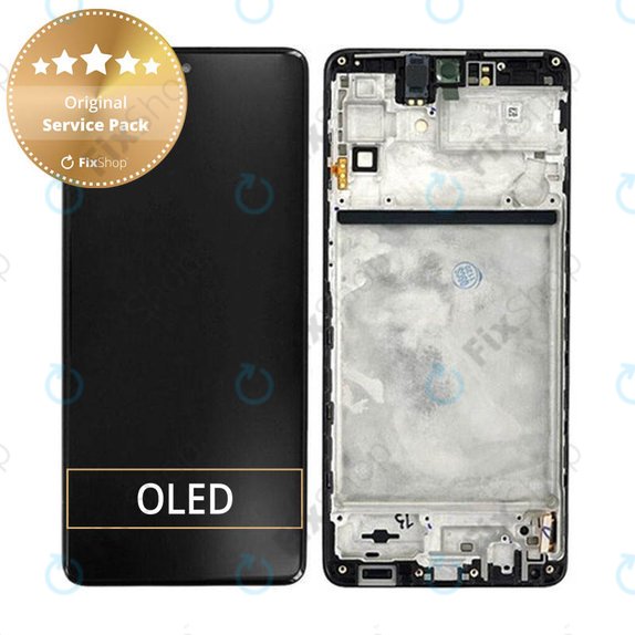 Συγκρότημα οθόνης για Samsung M53 5G, M536B, GH82-28812A, GH82-28895A, Black, Service Pack